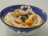Nabe de nouilles au tofu et potiron kabocha (hôtô)
