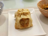 Poches de tofu farcies aux noix de Saint-Jacques et okra (shingen bukuro)