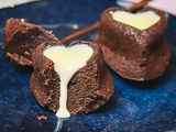 Fondants aux deux chocolats en forme de coeurs pour la Saint Valentin