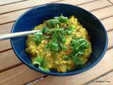 Curry de lentilles au lait de coco, poivrons, coriandre & citron