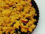 Crumble pêche myrtille cardamome