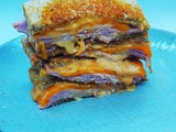 Grilled cheese jambon cheddar, sauce moutarde et miel