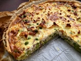 Quiche petits pois, lardons, feta