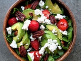 Salade fraises, feta, pécans caramélisées