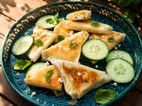 Samoussas feta menthe concombre