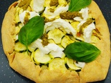 Tarte courgettes mozza basilic et sa pâte à l’huile d’olive