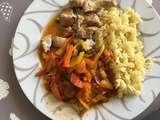 Pâtes Fusilli au poulet, poivron, tomates et carottes : un délice