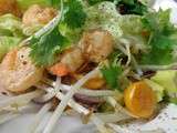 Salade de crevettes et physalis