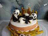 Gâteau panda à la framboise pour ses deux ans