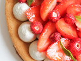 Tarte fraises pistache et menthe