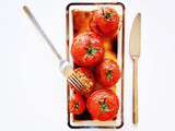 (Très) bonne chair. tomates farcies au BŒUF, aux pois chiches et aux fruits secs