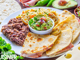 Quesadillas jambon fromage et garnitures mexicaines