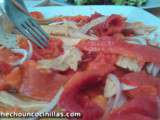 Salade de ventrèche de thon aux poivrons rôtis