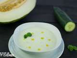 Soupe de melon vert au concombre et menthe