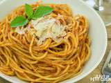Spaghettis au pesto rouge (tomates séchées)