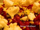 Beet dip with fresh goat cheese and pistachios/Dip de betteraves