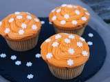 Cupcakes aux granulés de chocolat, topping mascarpone à l'orange
