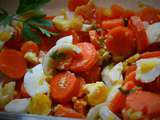 Cooked Carrot Salad with hard-boiled eggs