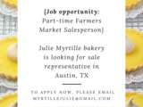 Job Opportunity : Farmers Market Salesperson