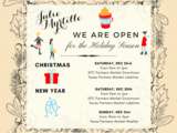 Julie Myrtille’s Opening hours during the Holiday Season