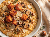 Risotto crémeux butternut, champignons et noisettes