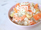 Salade de riz aux crevettes, pomelo et noix de cajou