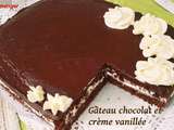 Gâteau chocolat et crème vanillée
