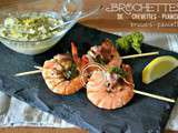 Crevettes – Plancha brochettes crevette brocolis sauce tartare