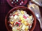 Salade de chou blanc, ananas et Serrano