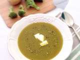 Soupe de brocolis et courgettes, sauge et féta