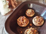 Champignons rôtis farcis aux noisettes et roquefort