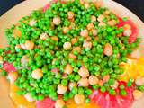 Salade d'agrumes, pois chiches et petits pois - Kamika
