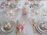 Table de NOËL blanc rose & dore - Kamika