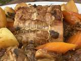 Roti de porc fondant pommes de terre carotte et champignons au cookeo 8💚💙  4💜