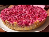Tarte aux Framboises sans pâte | 4 ingrédients: Sans Farine, Sans Oeufs, Ni Sucre ajouté