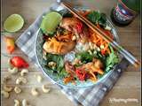 Bowl noodles et poulet grillé caramélisé inspiration vietnam