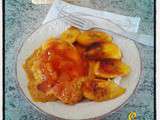 Curry de poulet korma aux bananes plantain et chutney de mangue