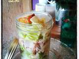 Défi de Juillet c'est dans la boite , salade Caesar in a Jar , une salade en bocal facile à transporter