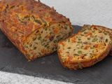 Cake salé au chorizo, haricots verts et olives
