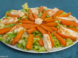 Carottes au four et halloumi sur lit de salade