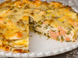 Clafoutis au saumon et haricots verts