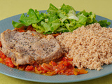 Côtes de porc à la sauce tomate et poivron