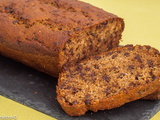 Gâteau du matin aux farines de petit épeautre et de noisettes, aux pépites de chocolat, banane et orange