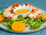 Langouste grillée aux clémentines, sauce à l’orange