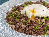 Oeufs en meurette aux lentilles