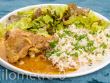 Pintade sauce curry coco au riz
