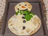 Pizza bonhomme de neige