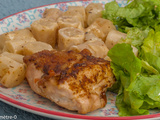 Poulet sauce barbecue, scorsonères à la crème