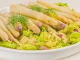 Salade d’asperges blanches, lardons et comté