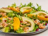 Salade d’hiver aux crevettes et fruits